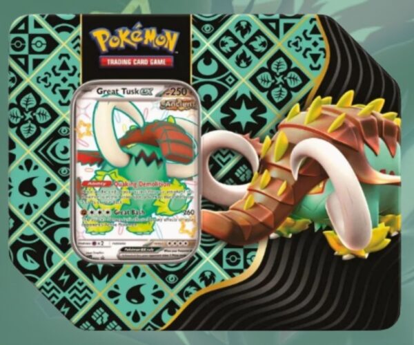 Pokémon TCG Scarlet & Violet Paldean Fates 5 Booster Tin - Great Tusk
