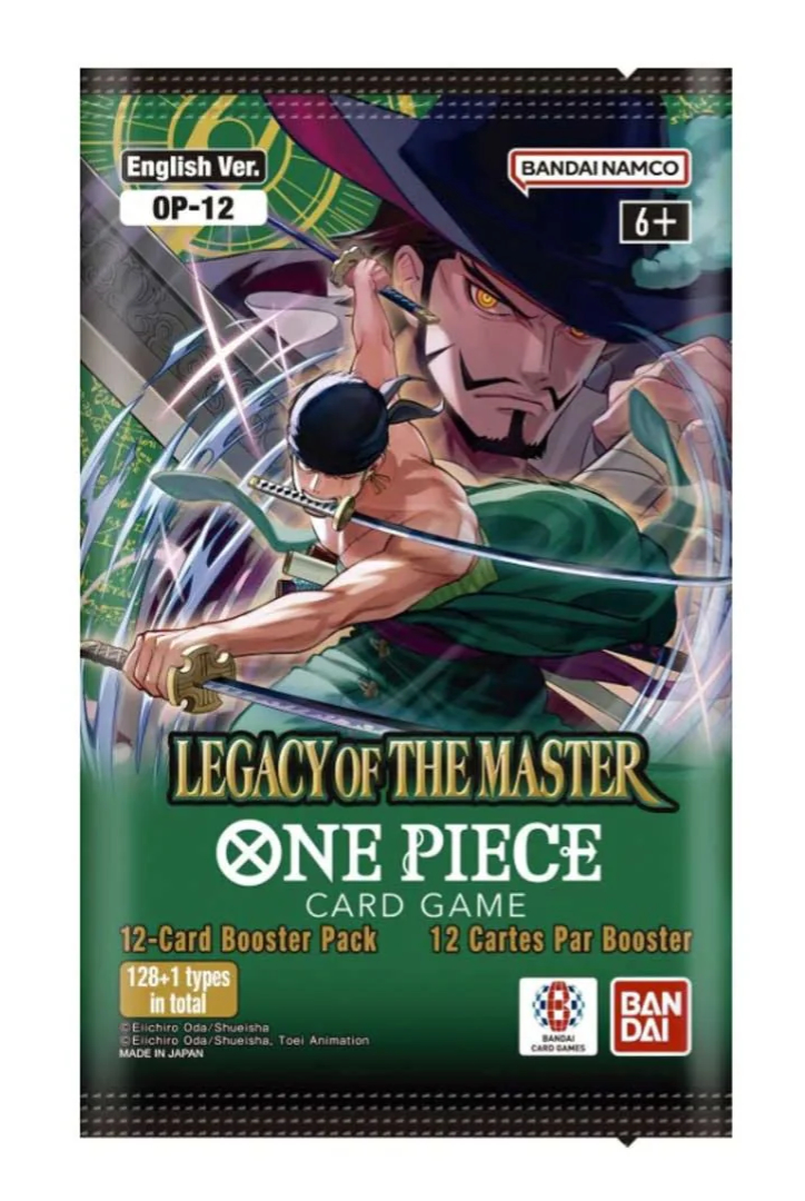Legacy of the Master booster pack (OP‑12, engelsk) med 12 kort.