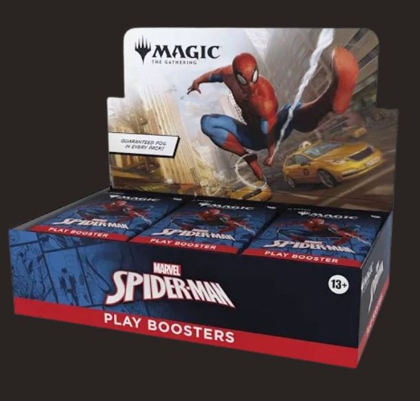 MTG Spider-Man Play Booster Box med 30 boosters och Marvel-design