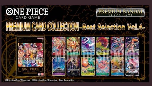One Piece Card Game Premium Card Collection Best Selection Vol.4 samlarbok med 12 kort.