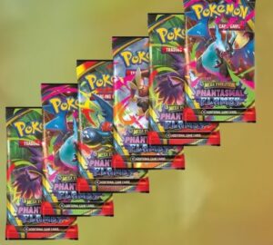 Pokémon Mega Evolution Phantasmal Flames Booster Pack med 10 kort.
