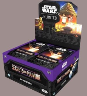 Star Wars Unlimited Secrets of Power Booster Display med 24 booster packs.