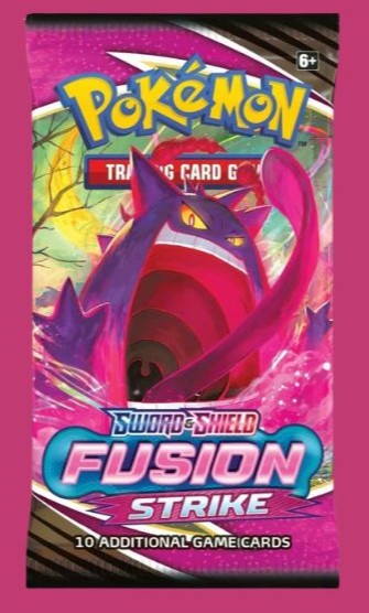 Pokémon TCG Fusion Strike Booster Pack engelska version med 10 kort och energi.