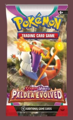 Pokémon TCG Paldea Evolved Booster Pack engelska version med 10 kort och energi.