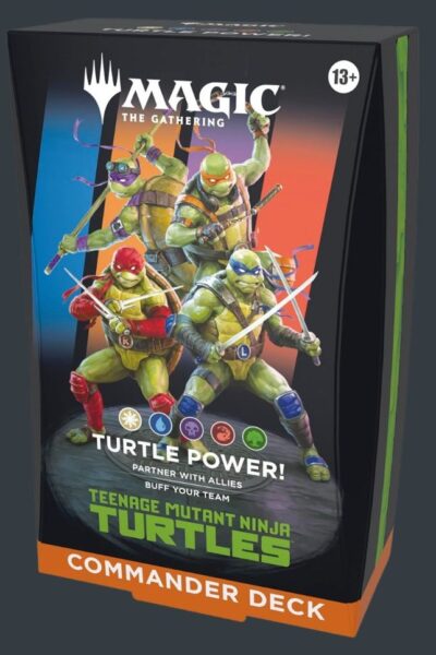 Magic The Gathering Teenage Mutant Ninja Turtles Commander Deck Turtle Power med alla fyra turtles på boxen