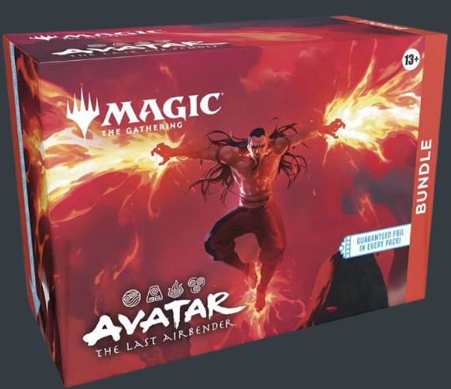 Magic The Gathering Avatar The Last Airbender Bundle på engelska med 9 Play Boosters och exklusivt bundle-innehåll.