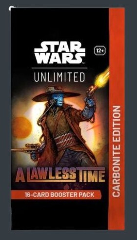 Star Wars Unlimited A Lawless Time Carbonite Booster Pack på engelska med 16 kort.
