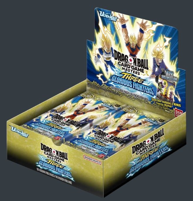 Dragon Ball Super Card Game Masters Glorious Fighters B30 Booster Box på engelska med 24 booster packs.