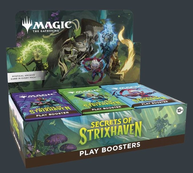 Secrets of Strixhaven Play Booster Box med 30 boosters för Magic: The Gathering.