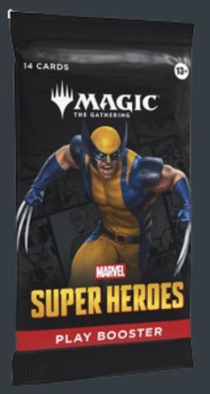 Magic The Gathering Marvel Super Heroes Play Booster på engelska med 14 kort.