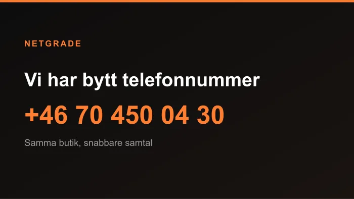 Vi har bytt telefonnummer
